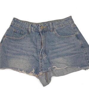 SHEIN Light Blue High-Rise Denim Jean Shorts